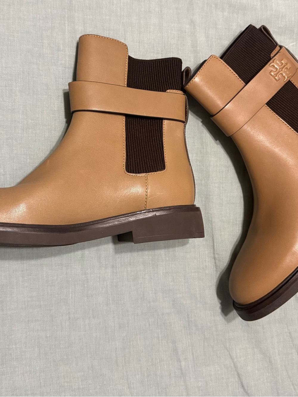 Tory Burch Woman’s Double T buckled Chelsea Boots - Strap Detail - Picture 2 of 6